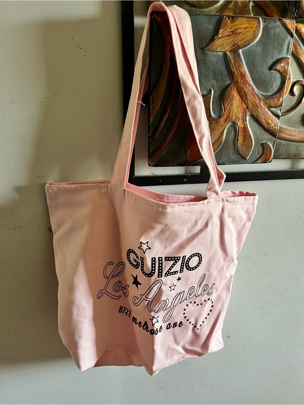 Pink Los Angeles Canvas Tote Bag